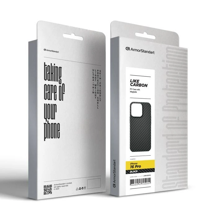 Чехол для мобильного телефона Armorstandart LikeCarbon MagCase Apple iPhone 16 Pro Black (ARM80094) (UA)