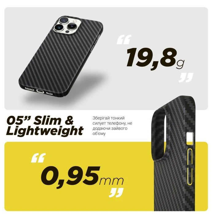 Чехол для мобильного телефона Armorstandart LikeCarbon MagCase Apple iPhone 16 Pro Max Black (ARM80093) (UA)
