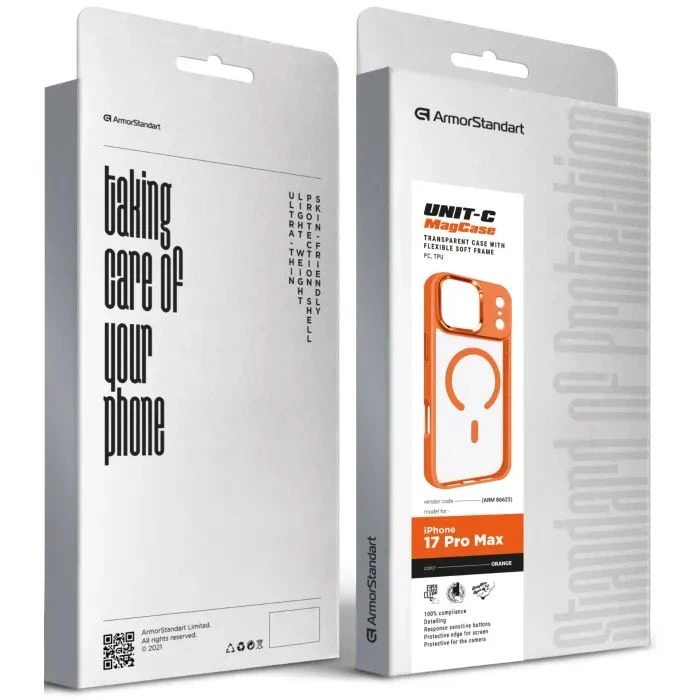 Чехол для мобильного телефона Armorstandart Unit-C MagCase Apple iPhone 17 Pro Max Orange (ARM86623) (UA) Совместимость с брендом: Apple;