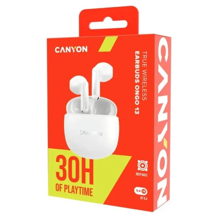 Наушники Canyon OnGo 13 TWS White (CNS-TWS13W) (UA)