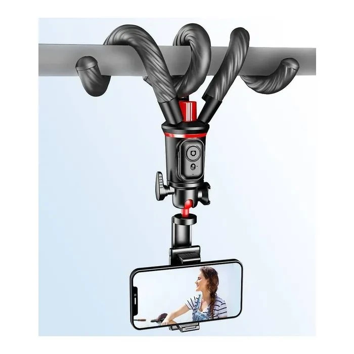 RTAKO C03 Octopus Extendable Tripod Selfie Stick (with Detachable Phone Holder) Black (6942063212416) (UA)