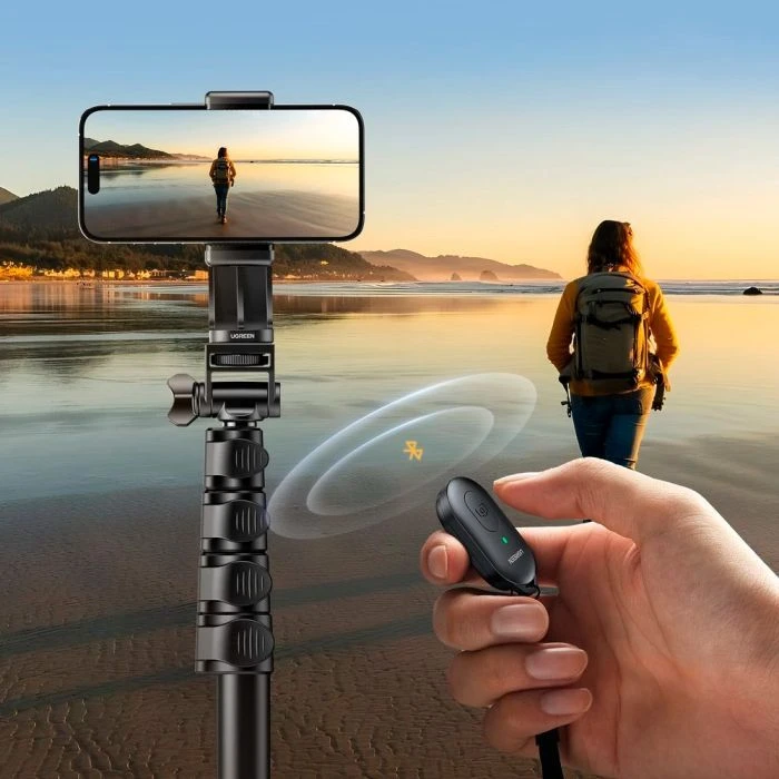 UGREEN LP680 Selfie Stick Tripod with Bluetooth Remote Black (15609) (UA)