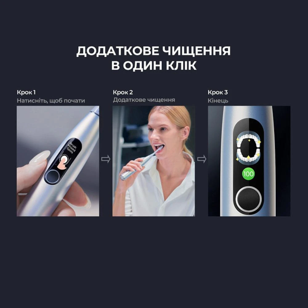 Електрична зубна щітка Oclean X Plus Pro Digital Silver (6970810556179) Бренд: Oclean; Вікова категорія: для