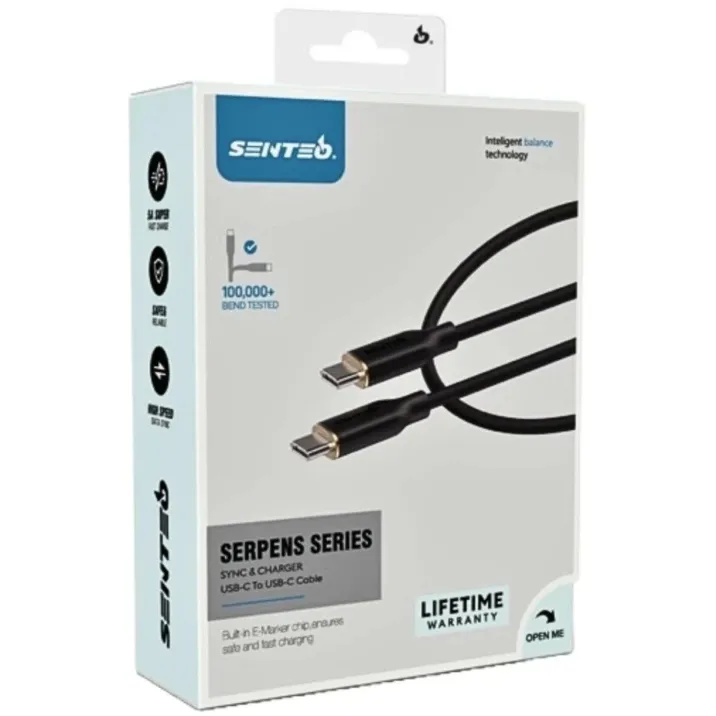 Кабель Senteo SL-01 Silicone Type-C to Type-C 100W 1m Black (4262392220121)