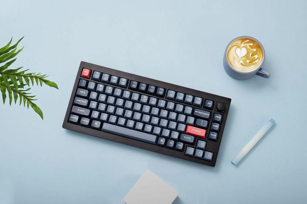 Keychron V1 Max 84 Key RGB Hot-Swap Gateron Jupiter Red Knob Carbon Black (V1MD1_KEYCHRON) (UA)