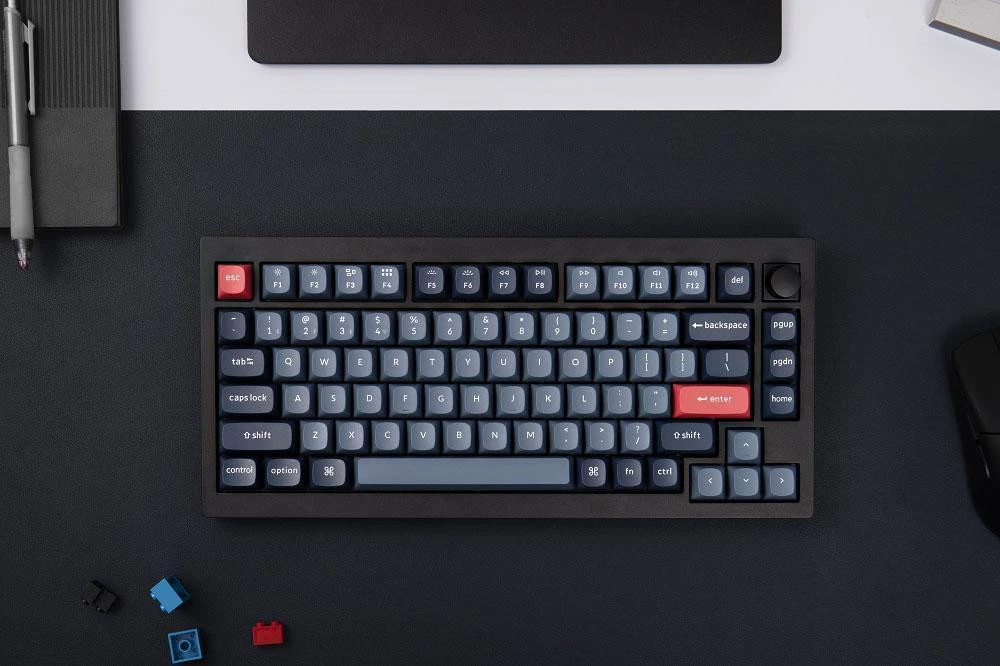 Keychron V1 Max 84 Key RGB Hot-Swap Gateron Jupiter Red Knob Carbon Black (V1MD1_KEYCHRON) (UA)