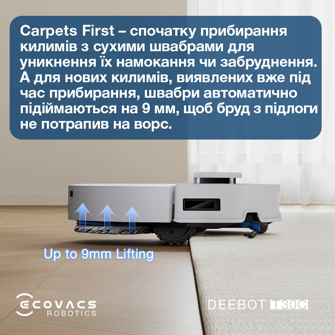 ECOVACS Deebot T30C White (DLX71 WHITE) Бренд: ECOVACS; Тип покриттів: