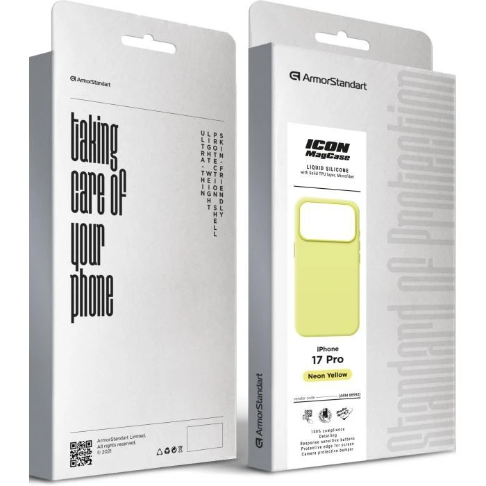 Чехол для мобильного телефона Armorstandart ICON2 MagCase Apple iPhone 17 Pro Neon Yellow (ARM88992) (UA) Совместимость с брендом: Apple;