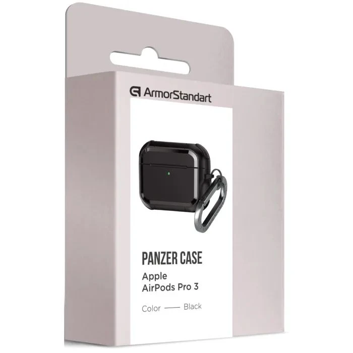 Чохол для навушників Armorstandart Panzer для Apple Airpods Pro 3 Black (ARM88286) (UA)