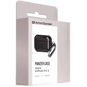 Чехол для наушников Armorstandart Panzer для Apple Airpods Pro 3 Black (ARM88286) (UA)