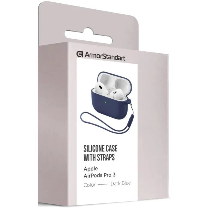 Чехол для наушников Armorstandart Silicone Case для Apple Airpods Pro 3 Dark Blue (ARM88292) (UA) Цвет: синий,темно-синий;
