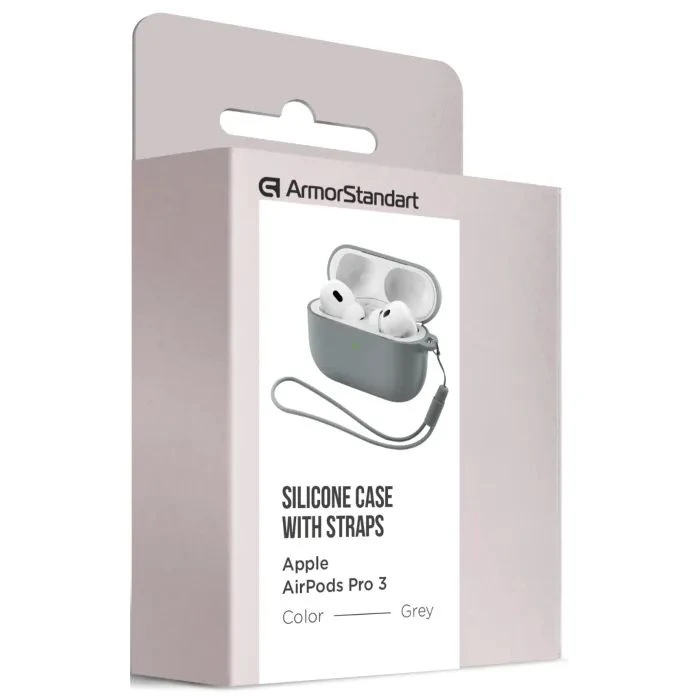 Чехол для наушников Armorstandart Silicone Case для Apple Airpods Pro 3 Grey (ARM88295) (UA) Цвет: серый;