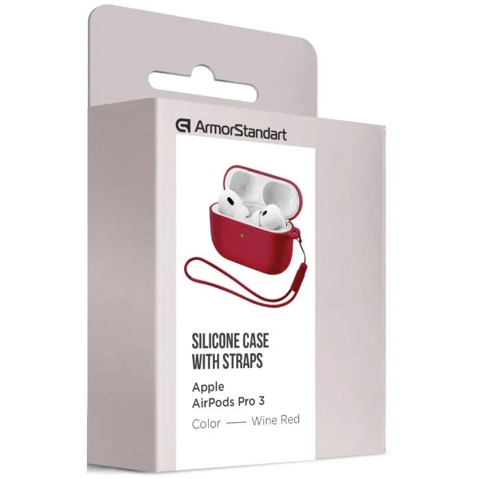 Чехол для наушников Armorstandart Silicone Case для Apple Airpods Pro 3 Wine Red (ARM88302) (UA)