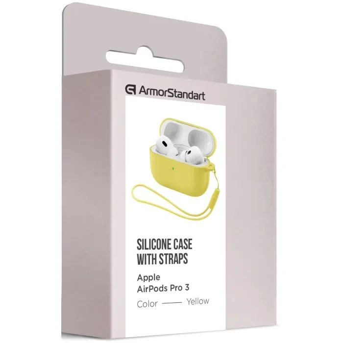Чехол для наушников Armorstandart Silicone Case для Apple Airpods Pro 3 Yellow (ARM88303) (UA)