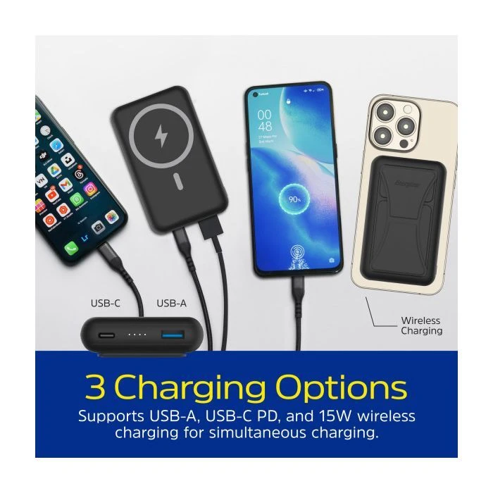 Energizer Magnetic Wireless 10000mAh 22.5W PD USB-A, USB-C In/Out, Black (QM10002PQ) (UA)