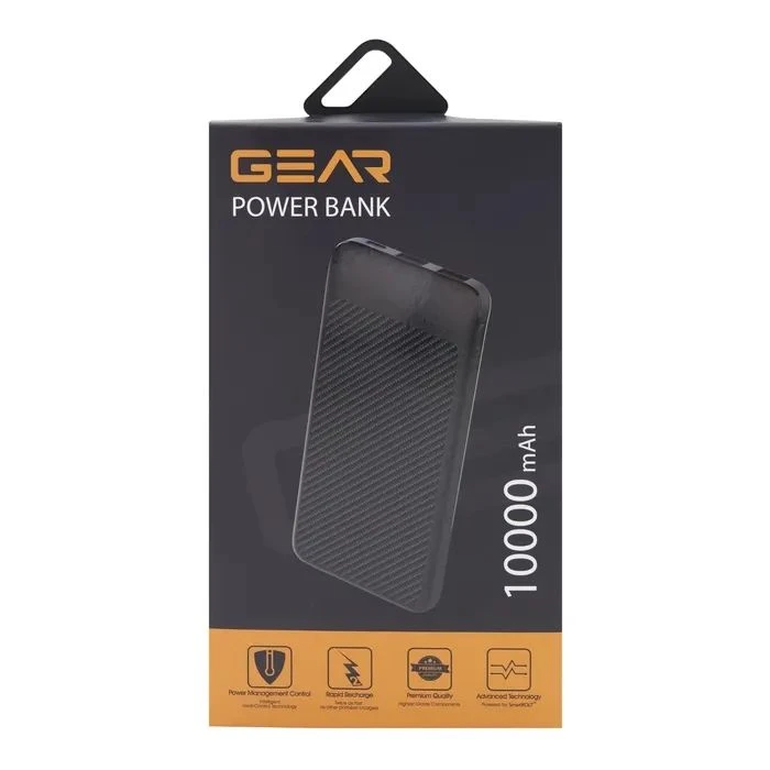GEAR 10000mAh, 10W, USB-TypeC, 2*USB-A, Micro-USB, black (SL10) (UA) Ёмкость: 10000 mAh; Назначение: для