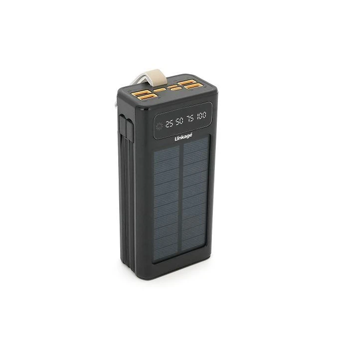 Linkage 30000mAh, Solar, 22.5W, кабелі Type-C+Lighting, чорний (LKP-46) (UA)