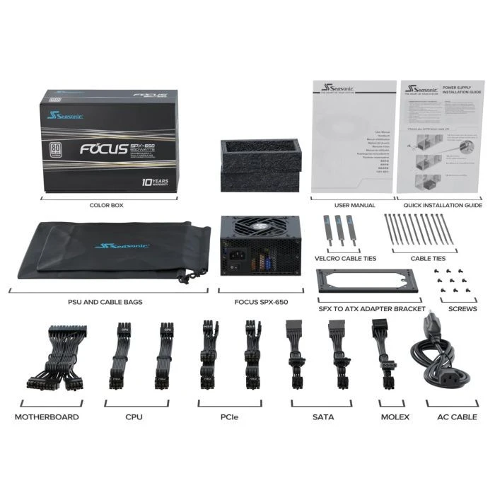 Seasonic 650W FOCUS-SPX-650 (FOCUS-SPX-650) (UA) Тип БП: для компьютеров;