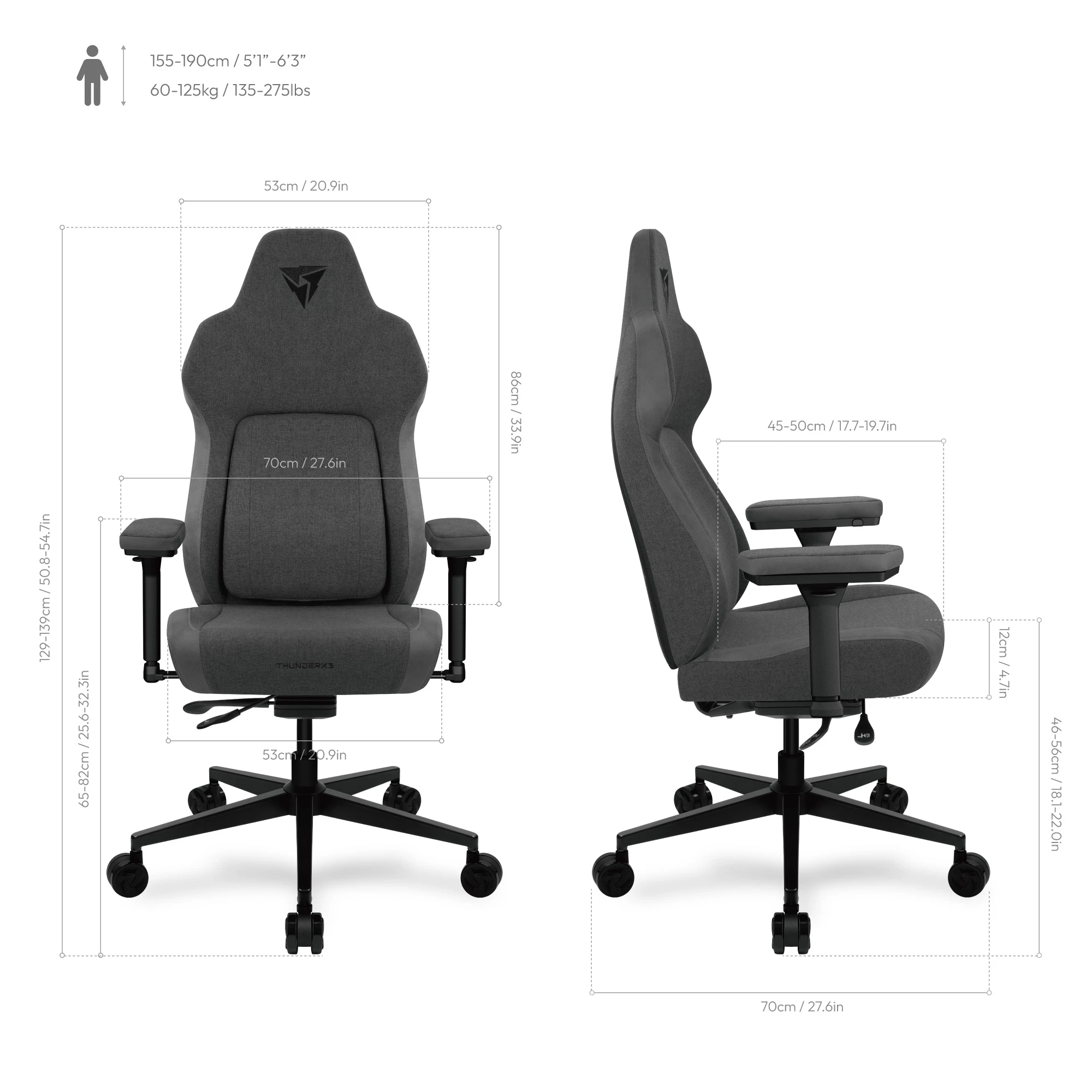 TX3 Core Smart Loft Dark Grey (TEGC-207010Z.Z1) (UA) Основание: крестовина с