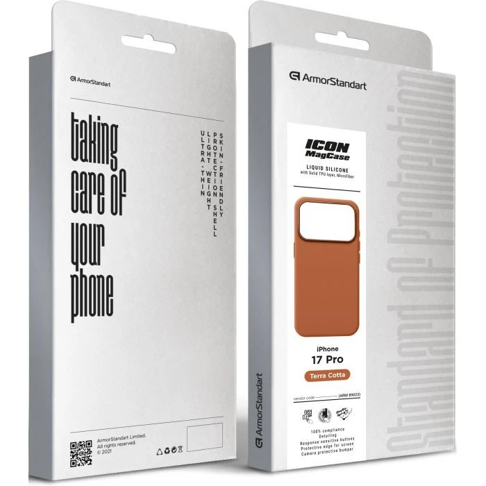 Чехол для мобильного телефона Armorstandart ICON2 MagCase Apple iPhone 17 Pro Terra Cotta (ARM89023) (UA) Совместимость с брендом: Apple;