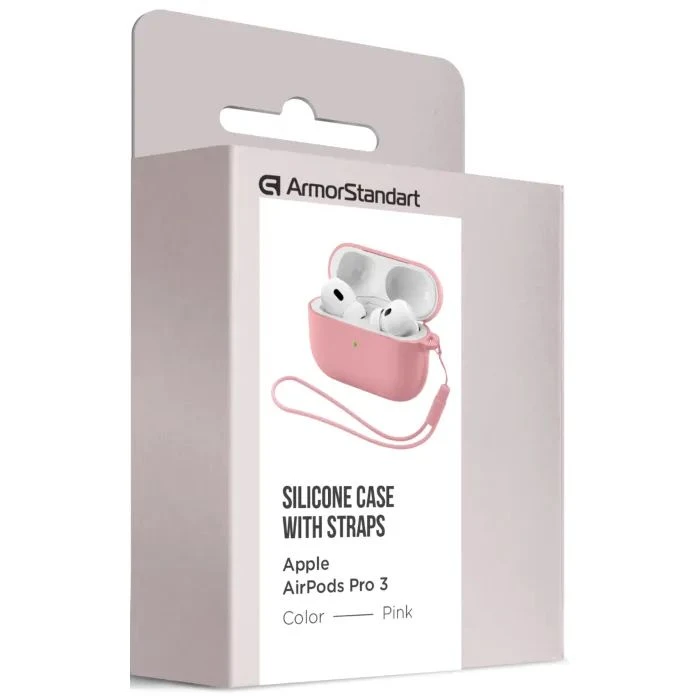 Чохол для навушників Armorstandart Silicone Case для Apple Airpods Pro 3 Pink (ARM88297) (UA) Колір: рожевий;
