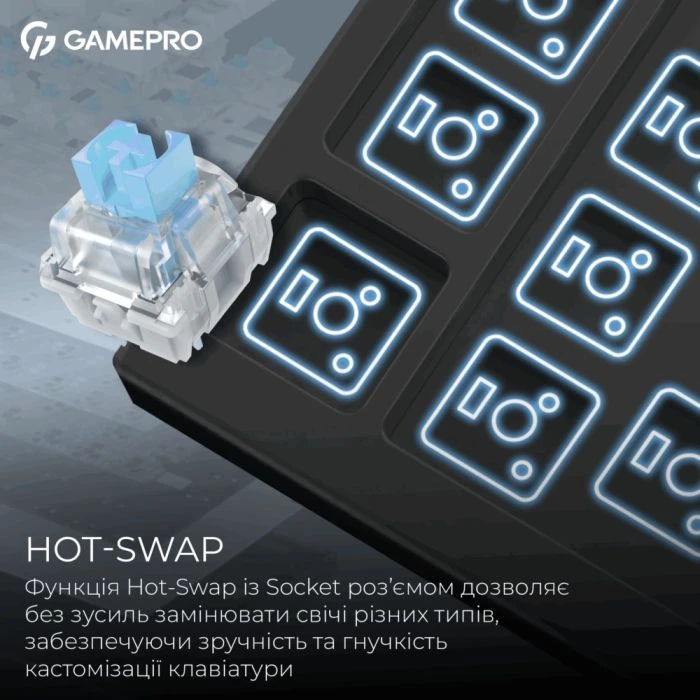 GamePro Asgard Valhalla Pro Rainy Switch Bluetooth/2.4G/USB USB White with display (MK160W-D-Pro) (UA)