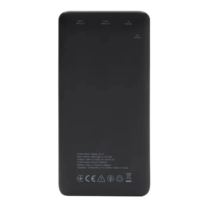 GEAR 10000mAh, 10W, USB-TypeC, 2*USB-A, Micro-USB, black (SL10) (UA)