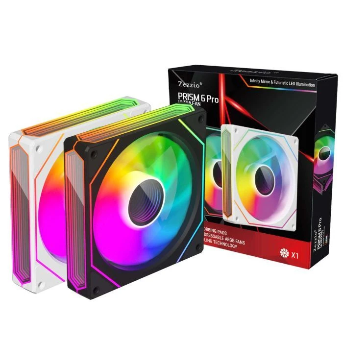 Кулер для корпуса Zezzio PRISM 6 Pro ARGB White (UA) Количество вентиляторов: 1;