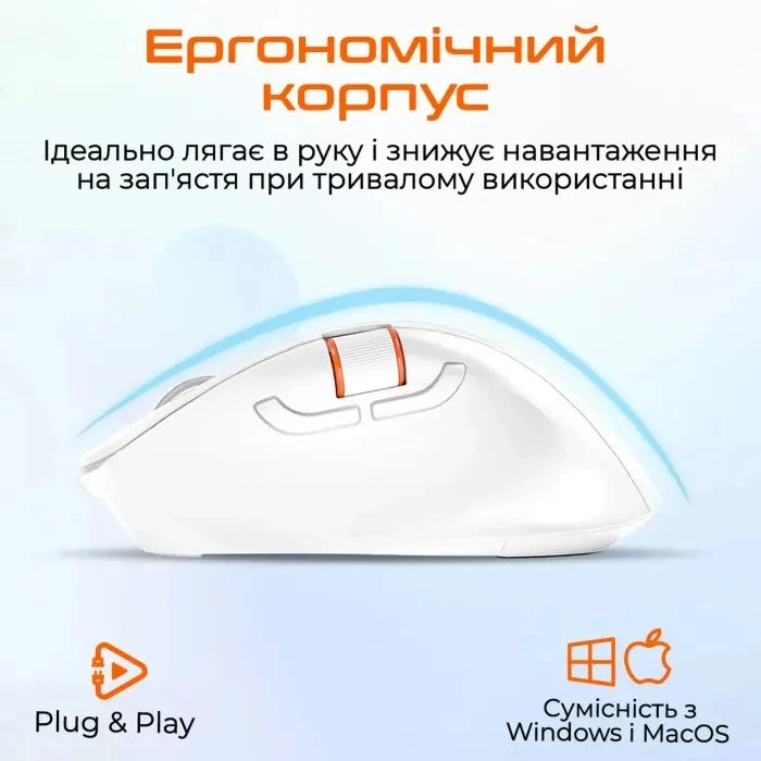 Meetion BTM032 Wireless/Bluetooth/USB White (MT-BTM032-B) (UA) Підключення: бездротове;