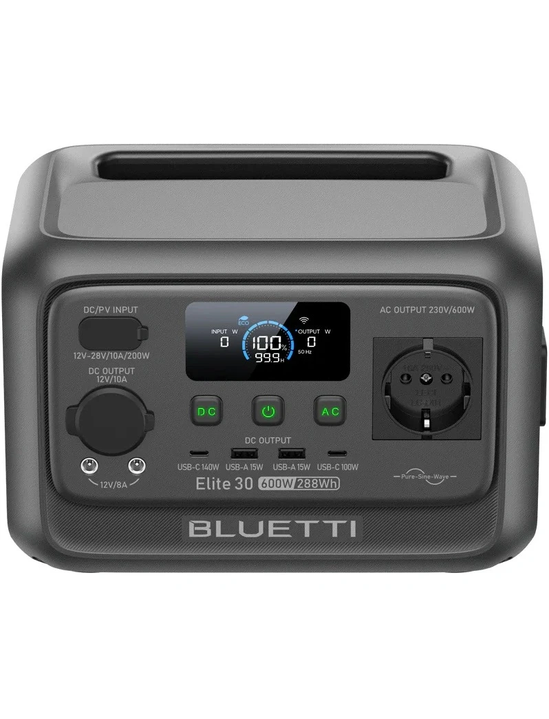 Зарядна станція Bluetti Elite 30 V2, 600W, 288Wh (UA) Тип: зарядна станція; Ємність,
