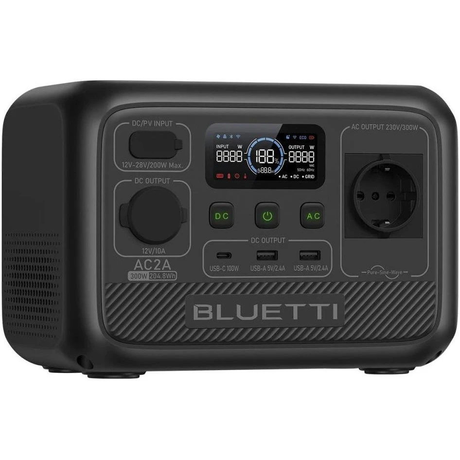BLUETTI AC2A 300W 204Wh (EU) Бренд: BLUETTI; Розетка AC 230В: 1; USB