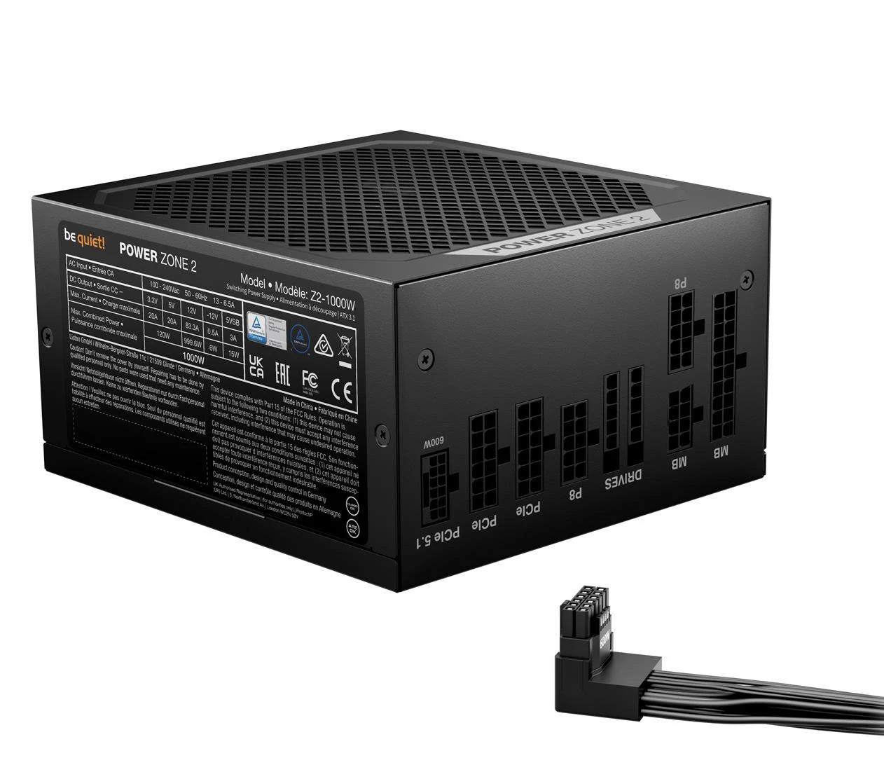 be quiet! Power Zone 2 1000W 80 PLUS Platinum ATX 3.1 (BP008EU) EU Максимальная мощность, Вт: 1000 Вт;
