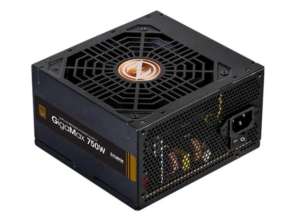 Zalman GigaMax 750W 80 Plus Bronze (ZM750-GVII) EU Разъёмы  ЦП 4+4 (8) pin – 2 шт; EPS12В 20+4 (24) pin – 1 шт.; PCI-E 2.0 6+2 (8) pin – 4 шт.; MOLEX 4-pin – 3 шт; SATA – 5 шт; FDD - 1 шт.