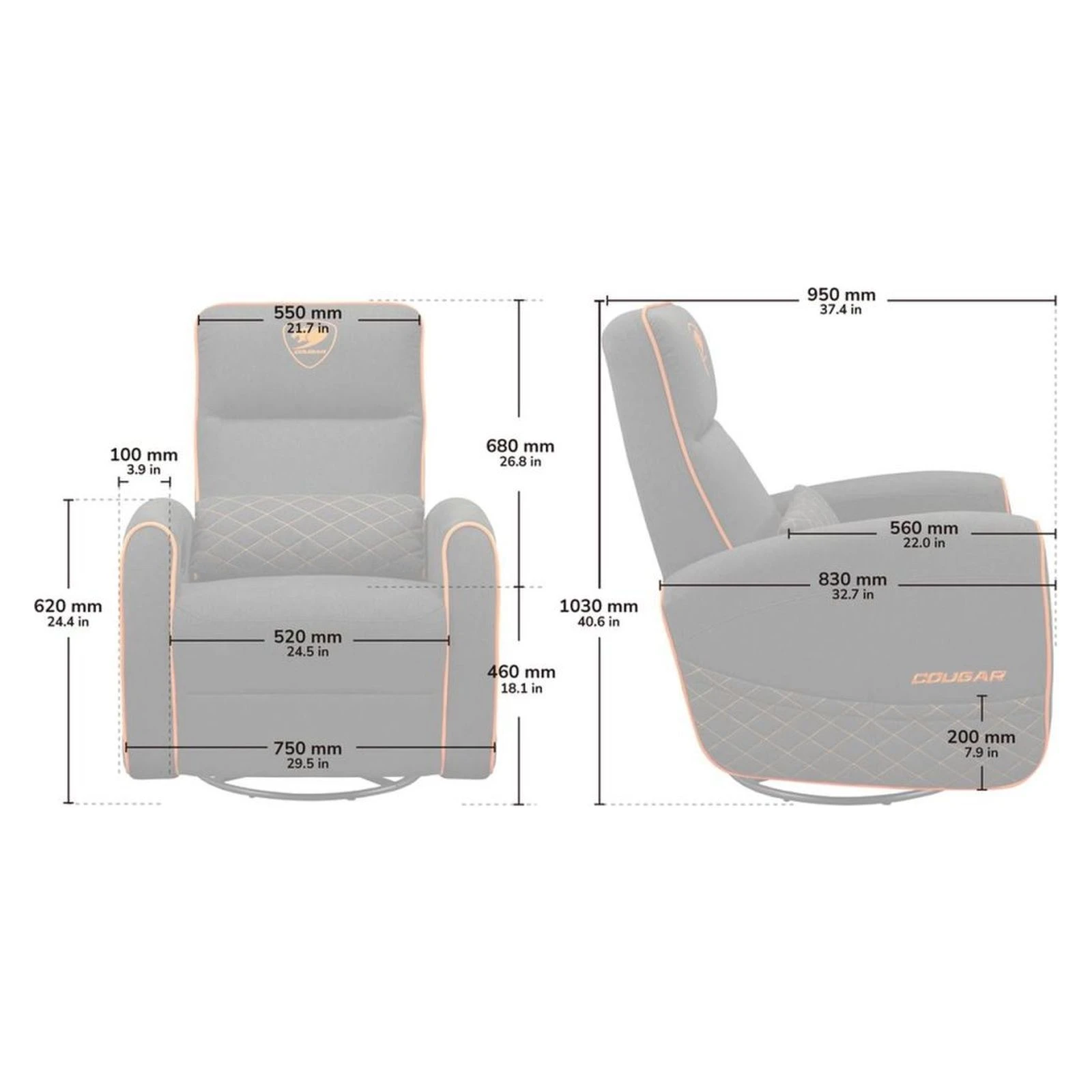Cougar Fidom Gray (UA) Основні характеристики;