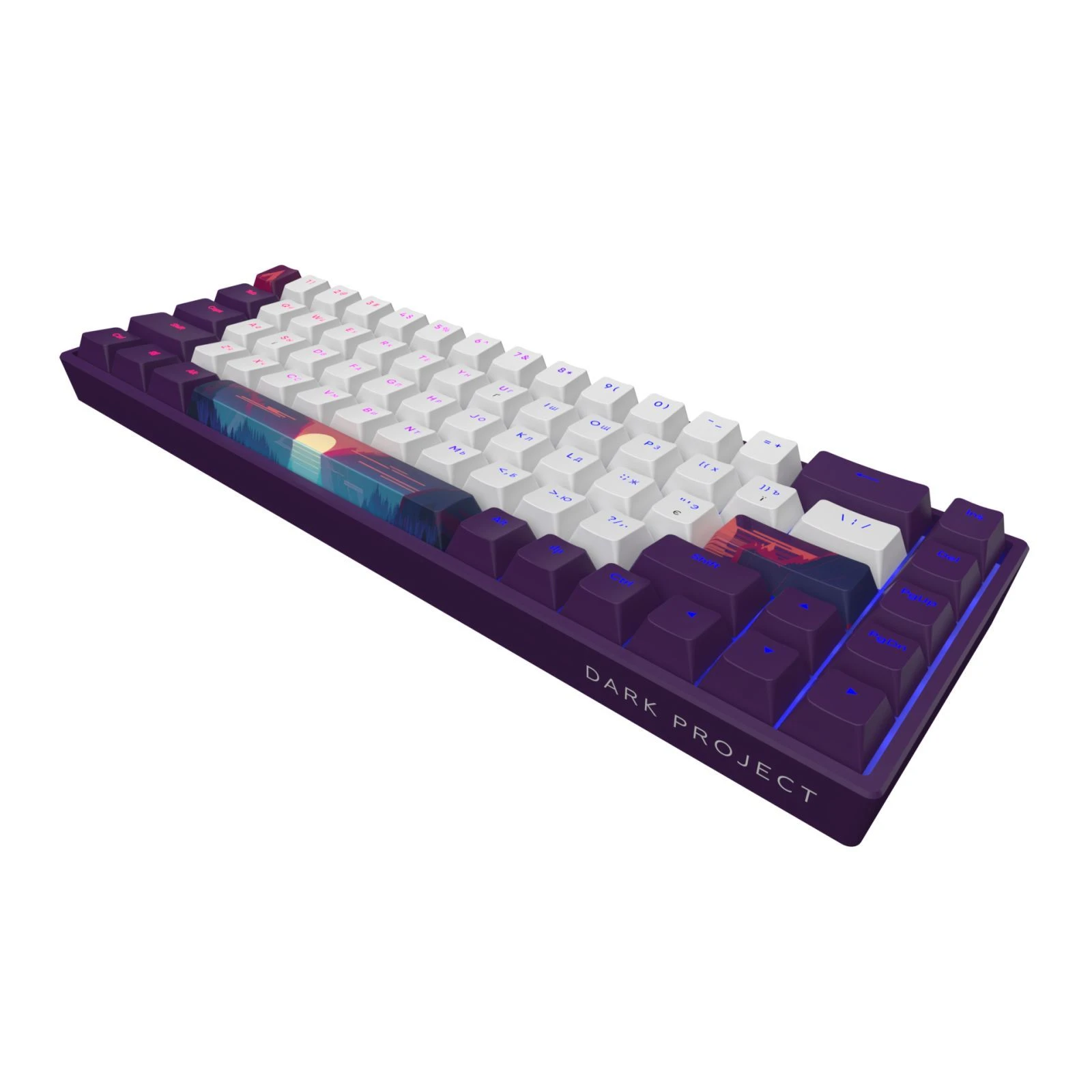 Dark Project Sunrise PBT RGB Mech G3MS Sapphire USB Violet/White (DPP68_GSH_SUNR_ANSI_UA) (UA) Основні характеристики; Дизайн: