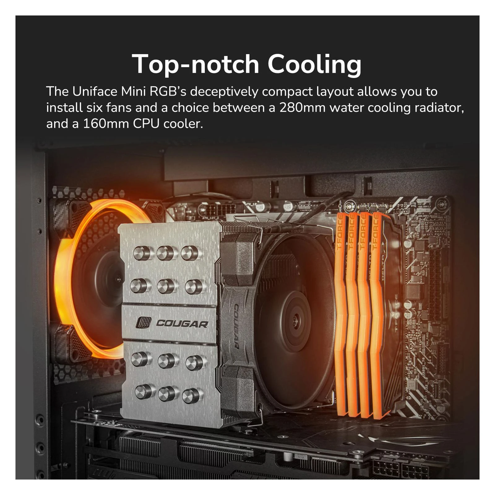Cougar UNIFACE MINI RGB Black (UA) Поддерживаемые материнские платы Micro - ATX, Mini - ITX