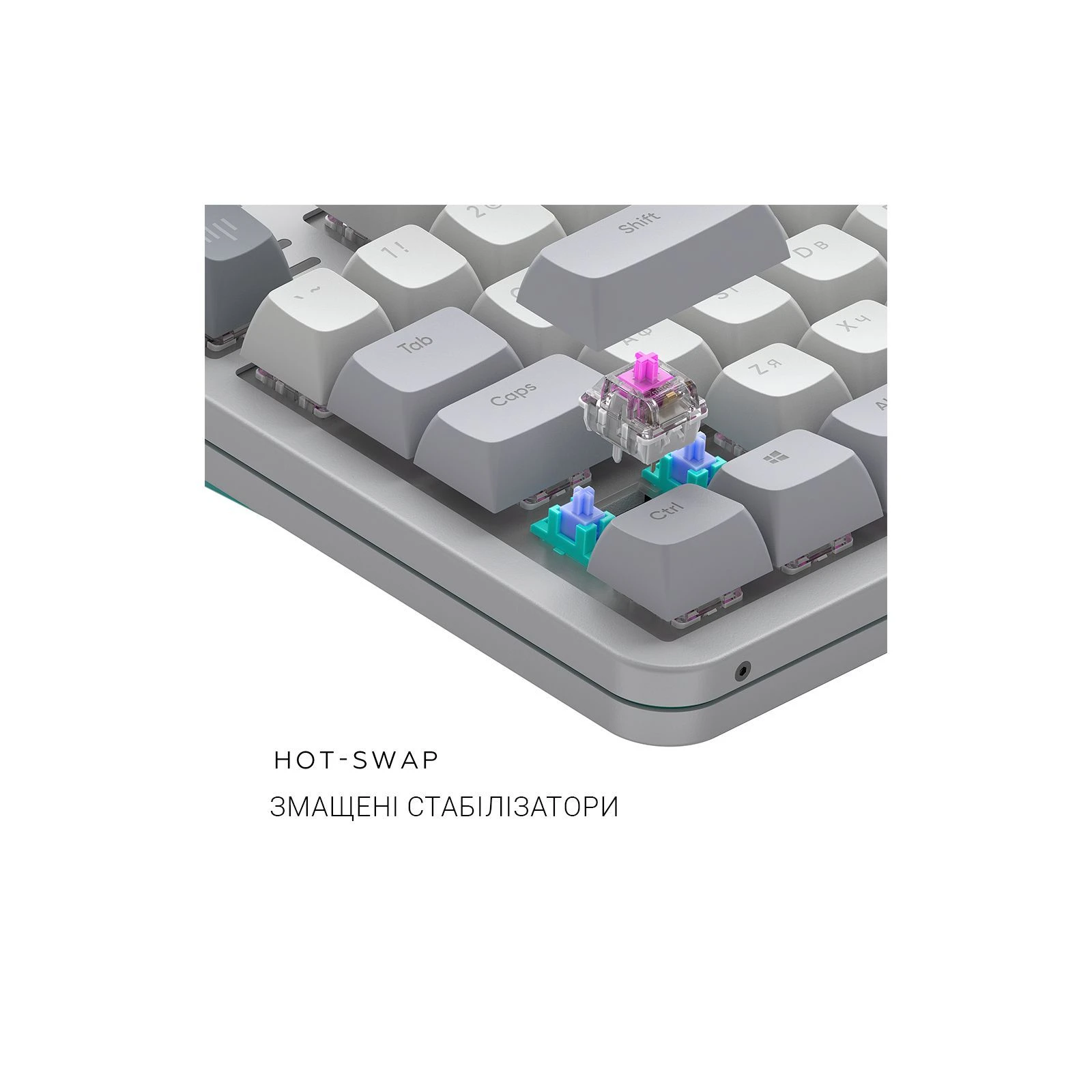 Dark Project ALU87 Daylight ABS RGB Mech G3MS Zircon White/Grey (DPKB_DAYLIGHT_87_ANSI_UA) (UA) Интерфейс подключения USB