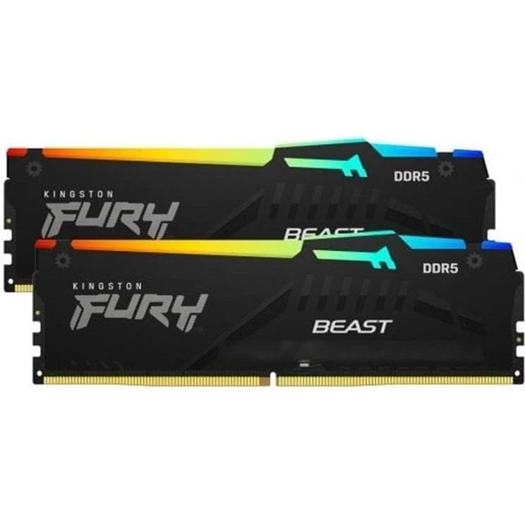 Kingston FURY 32 GB (2x16GB) DDR5 6000 MHz Beast RGB EXPO Black (KF560C36BBE2AK2-32) (UA)