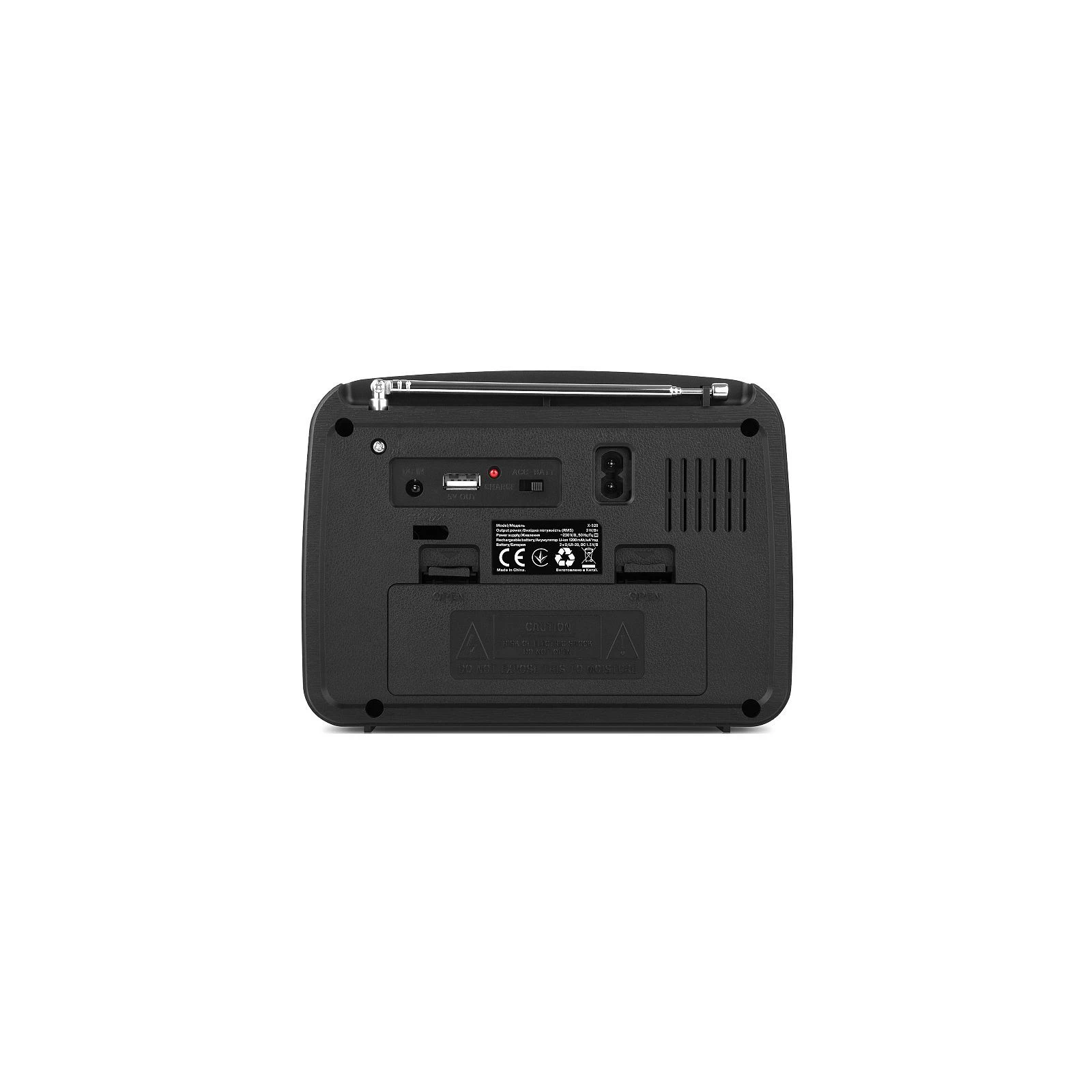 Real -EL X -520 Чорний портативний радіоприймач (UA)