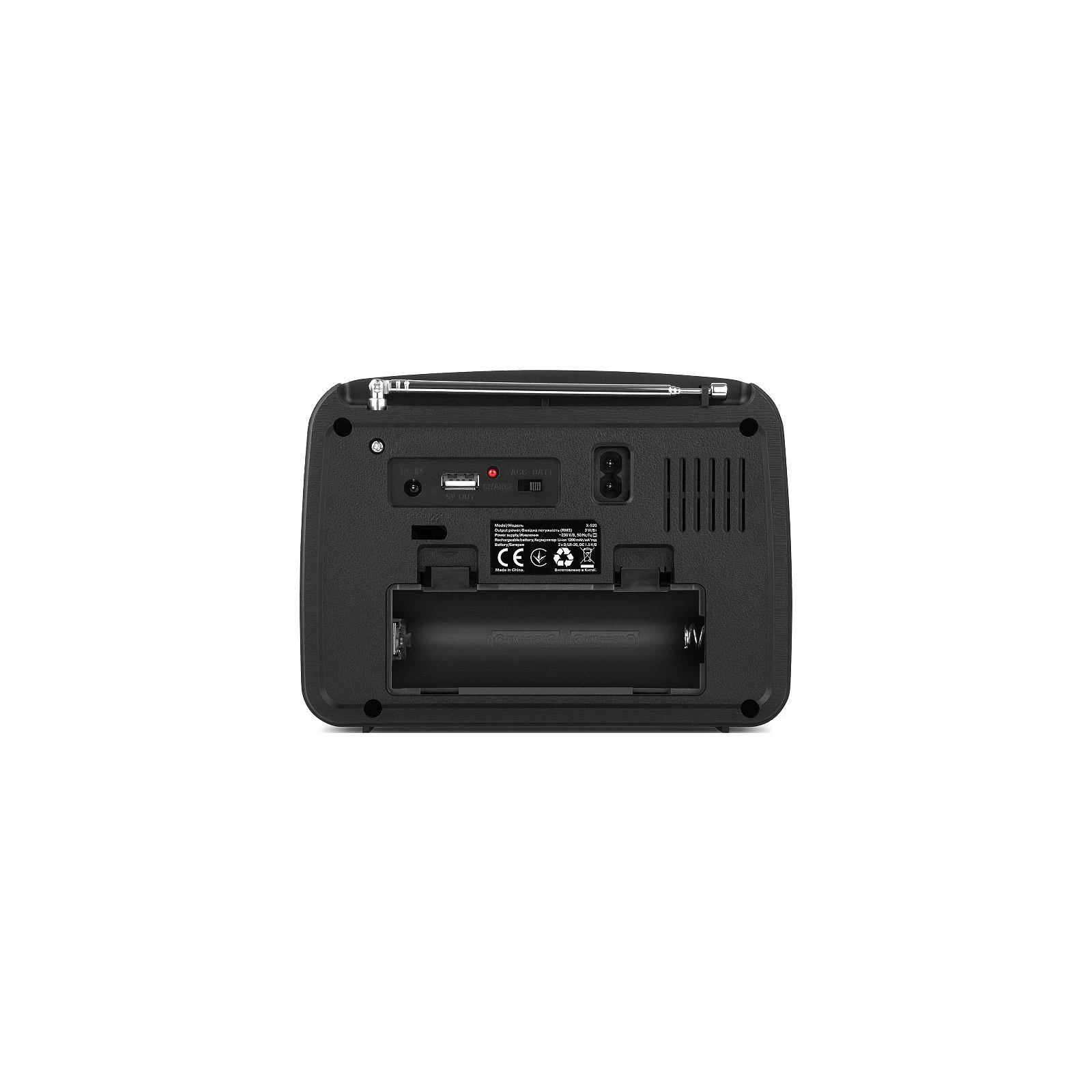 Real -EL X -520 Чорний портативний радіоприймач (UA)