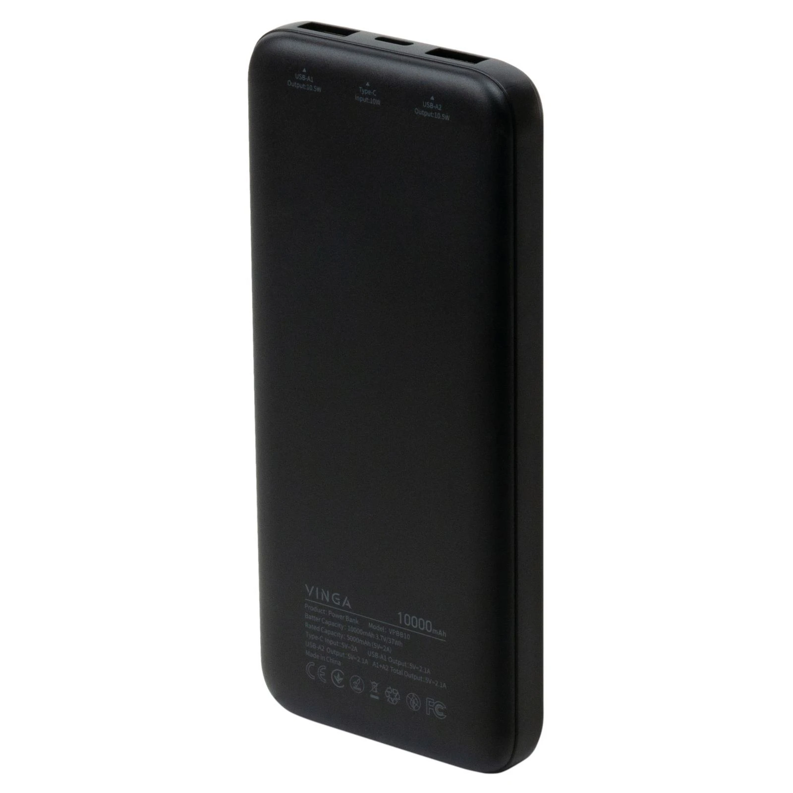 Vinga 10000 mAh 10W Black (VPBB10) (UA)