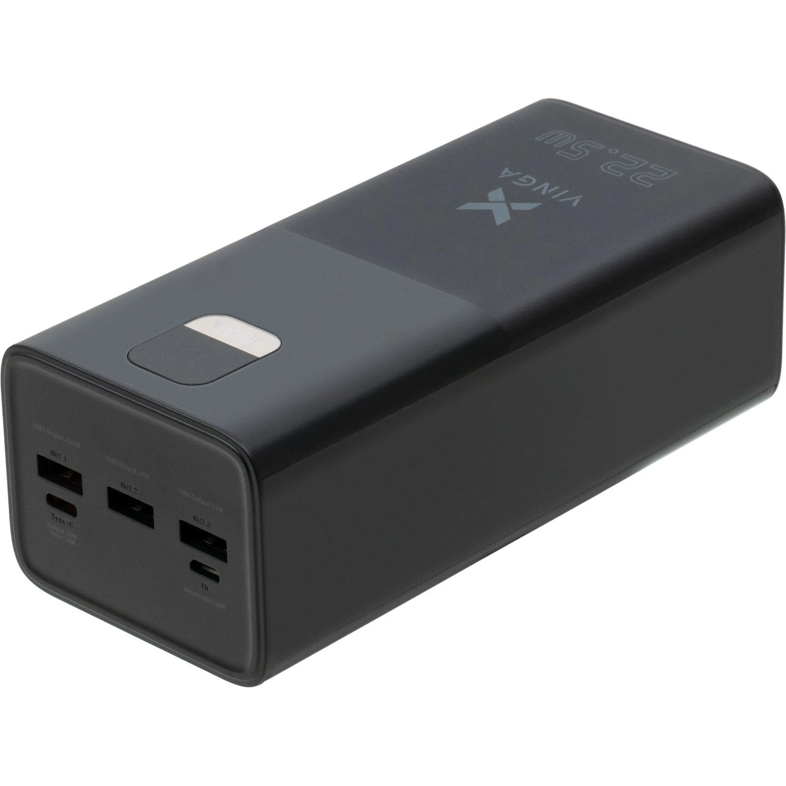 Vinga 40000 mAh 22.5W Display Black (VPBB4022) (UA) Интерфейсы подключения (вход) microUSB, USB Type-C