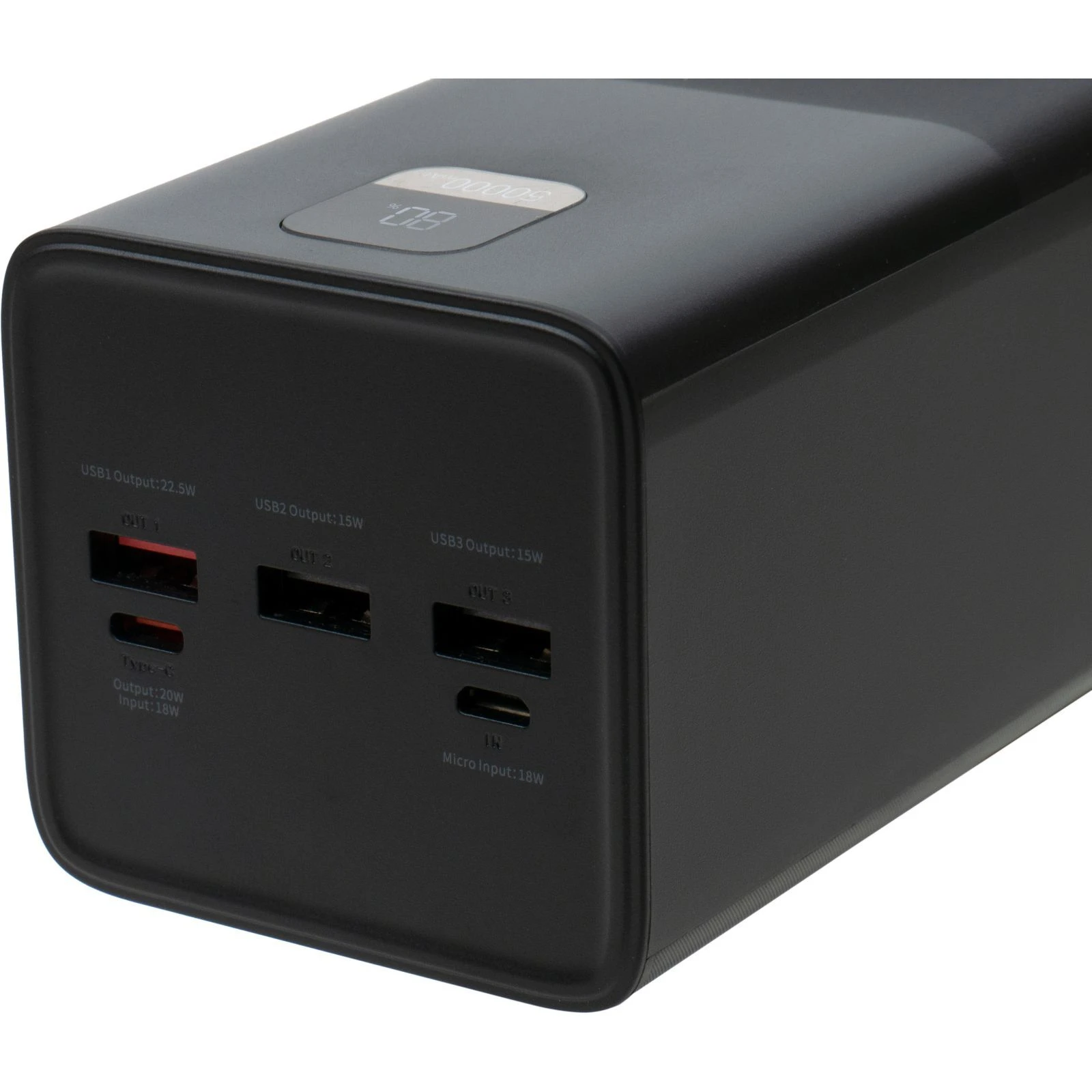 Vinga 50000 mAh 22.5W Display Black (VPBB5022) (UA)