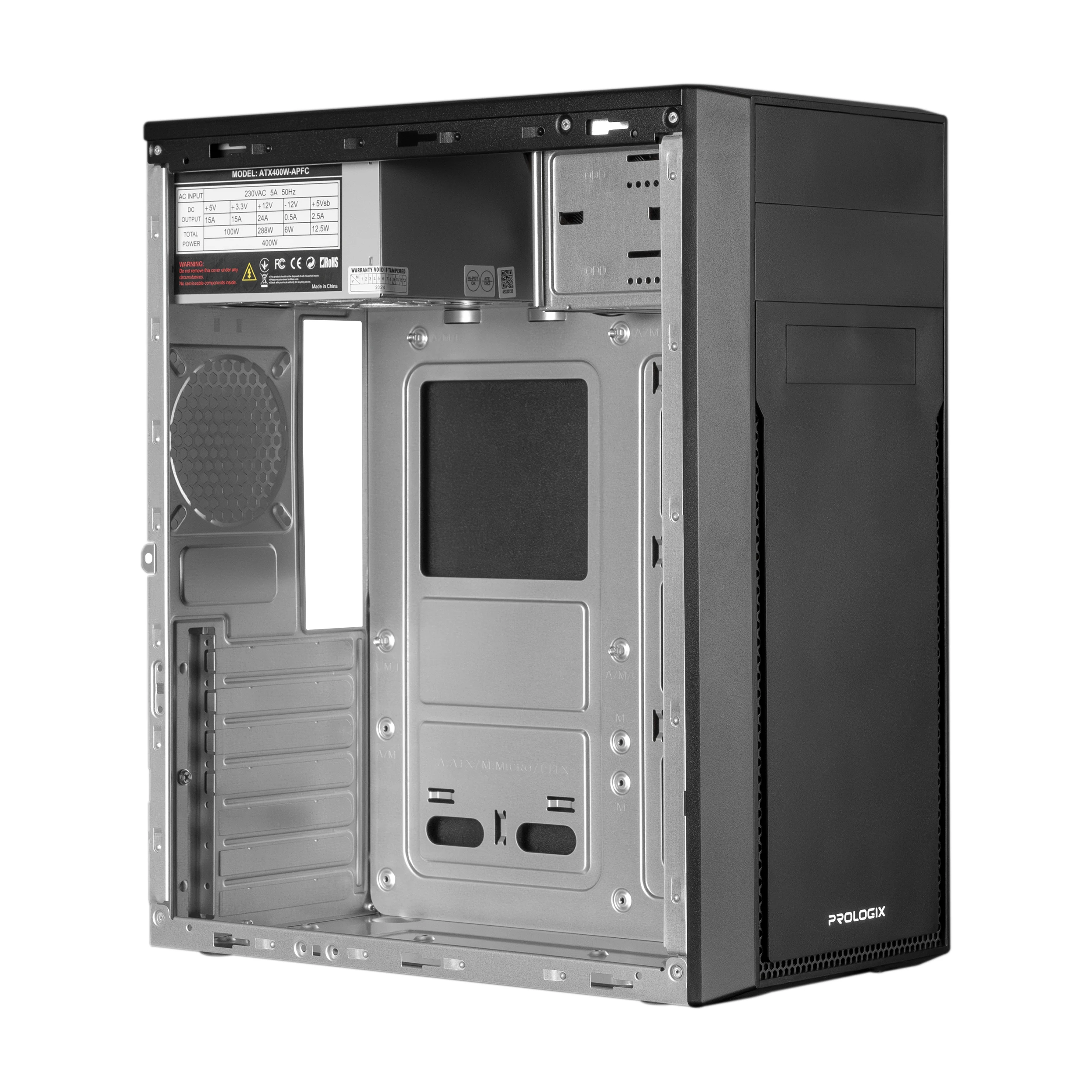 Prologix E125 400W Black (UA) Розмір: MIDI TOWER; Форма