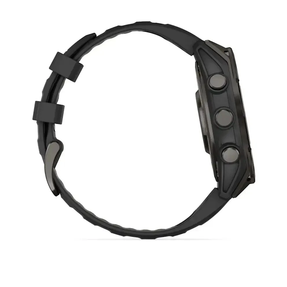 Garmin Fenix ​​8 43mm AmoLed Sapphire Carbon Grey DLC Titanium з чорним силіконом (010-02903-28) Діагональна екрана: 1.3 ;