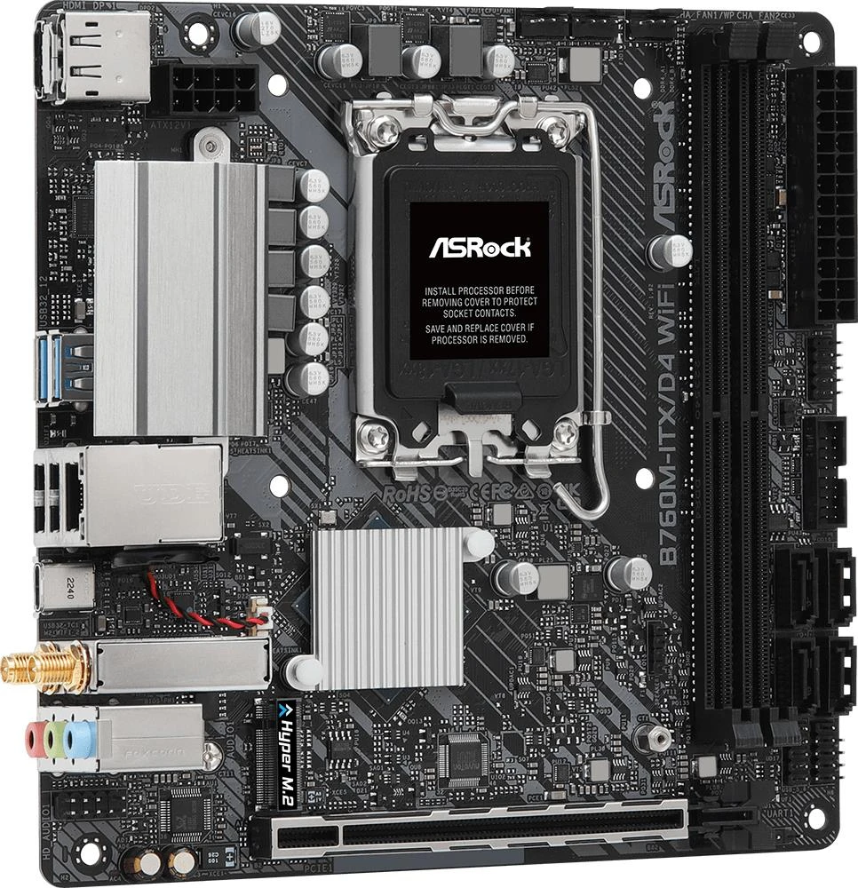 ASRock B760M-ITX Wi-Fi DDR4 EU Конструкція живної частини: 5+1+1;