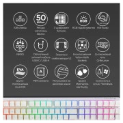 Ducky One 3 Cherry MX Blue RGB UA USB White (DKON2108ST-CUAPXPWWWSC1) (UA)