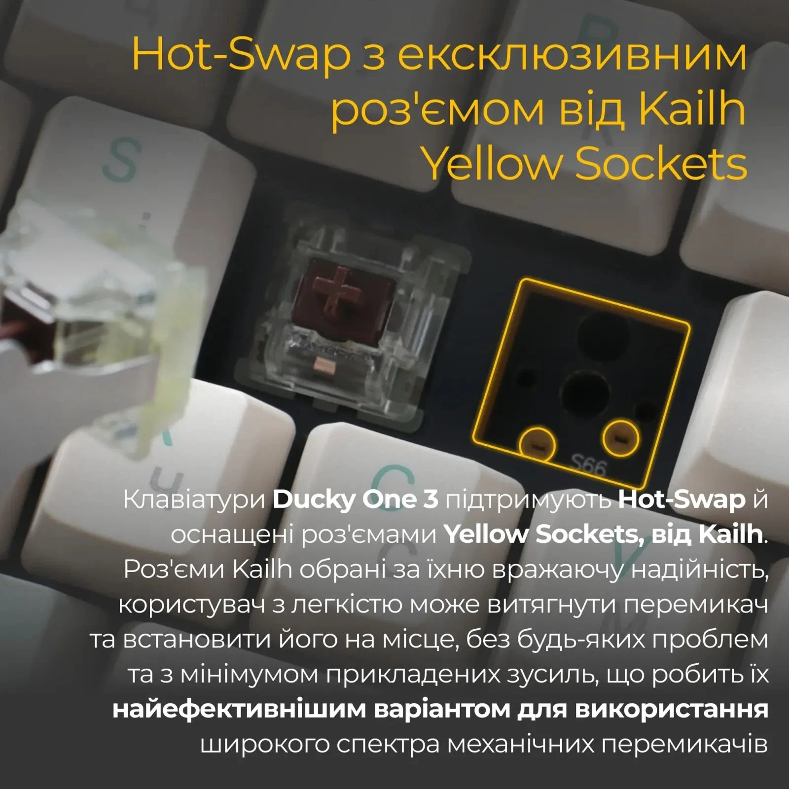Ducky One 3 Cherry MX Brown UA USB-крем (DKON2108-BUAPXMAEGGC1) (UA) Основні характеристики;