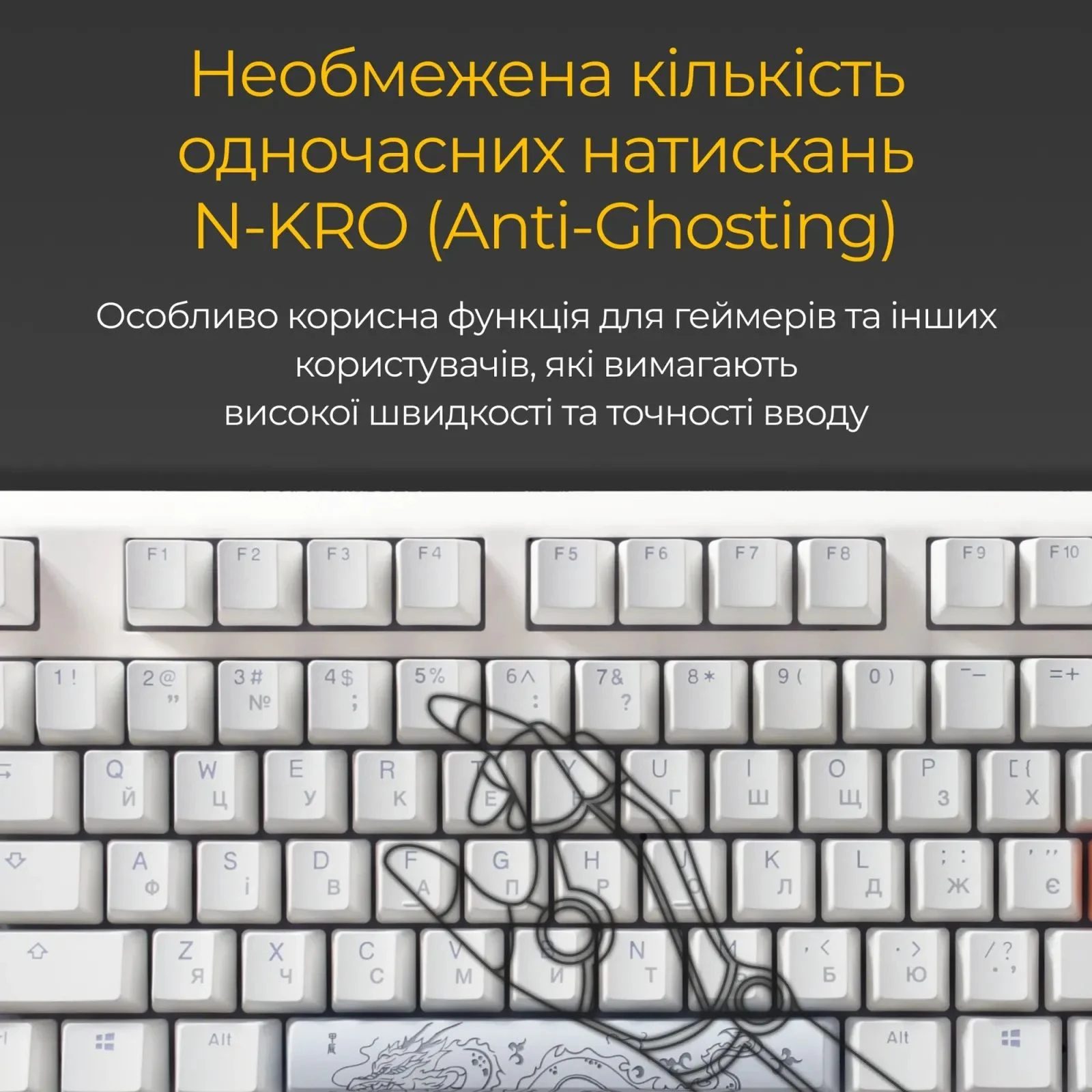 Ducky One 3 Cherry MX Red RGB UA USB White (DKON2108ST-RUAPXPWWWSC1) (UA) Интерфейс подключения USB