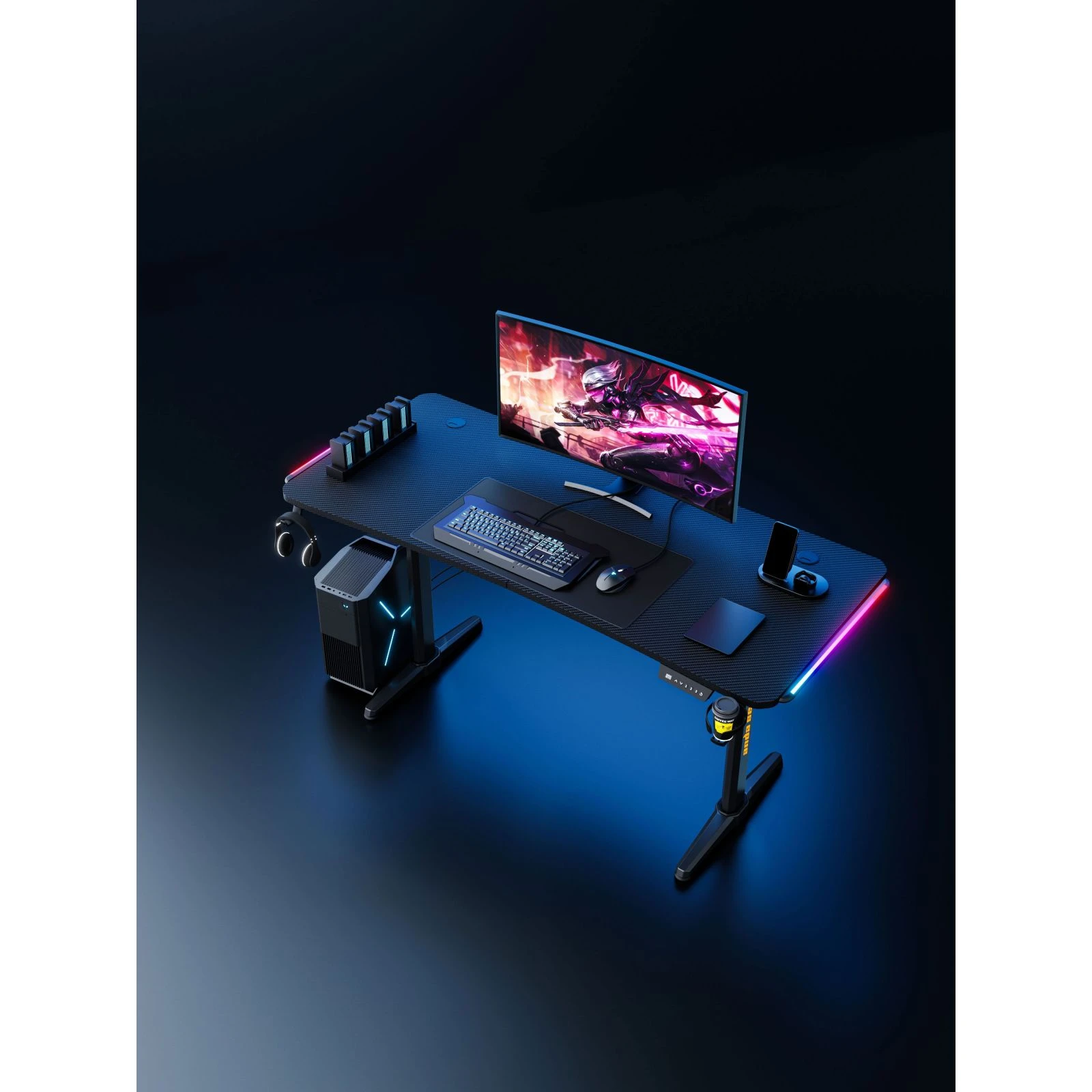 Anda Seat Terminator RGB Black (AD-D-DD1-1600L-01-B) (UA) Материал ДСП